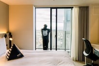 Hotel room balcony facing Minato Mirai.