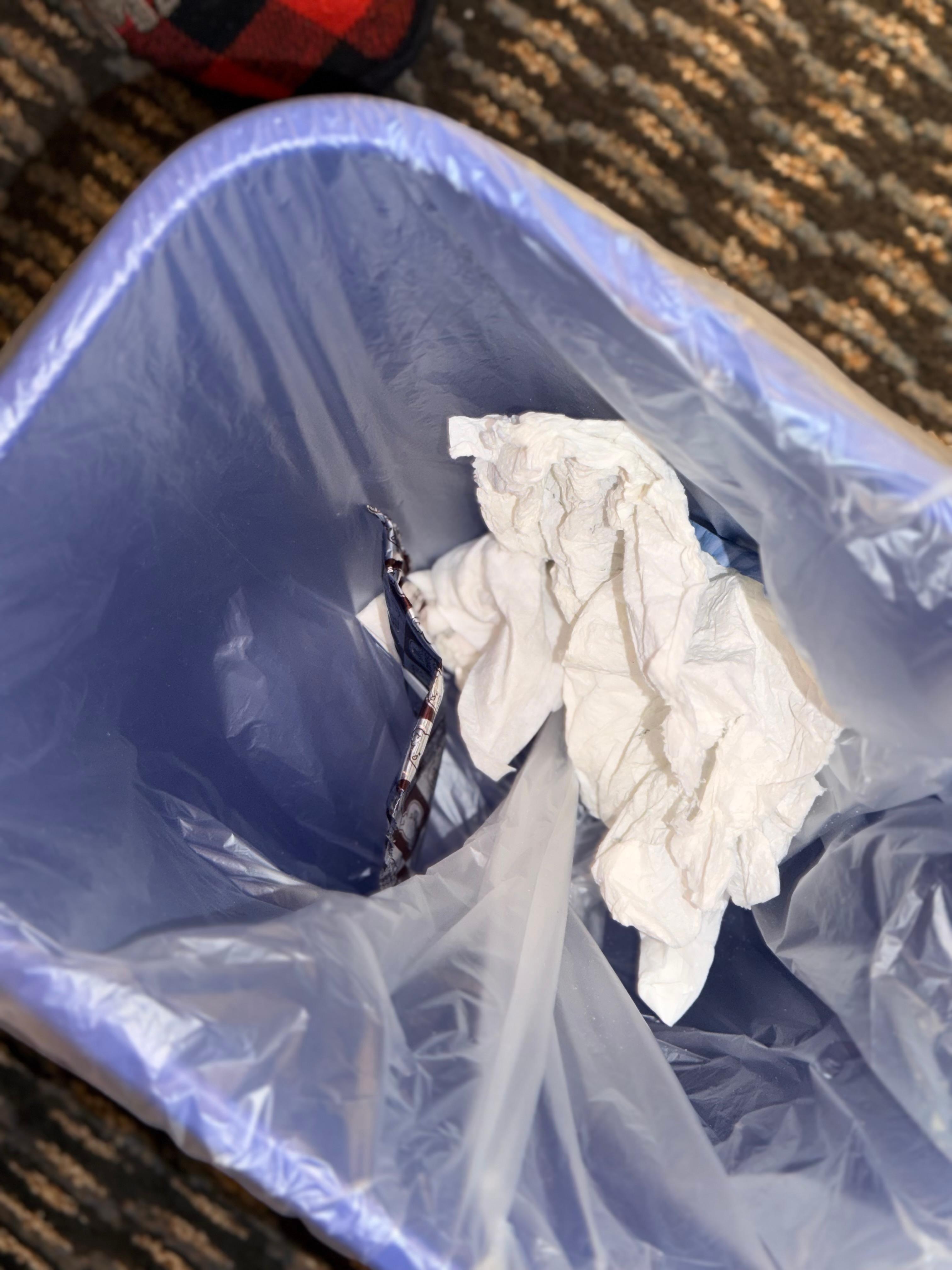 Previous guests’ trash. 