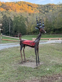 Art work at what my grandson calls the farm park.