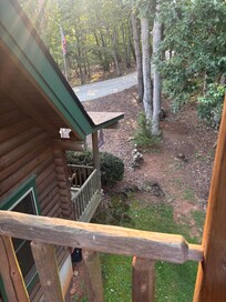 View of the driveway from primary balcony