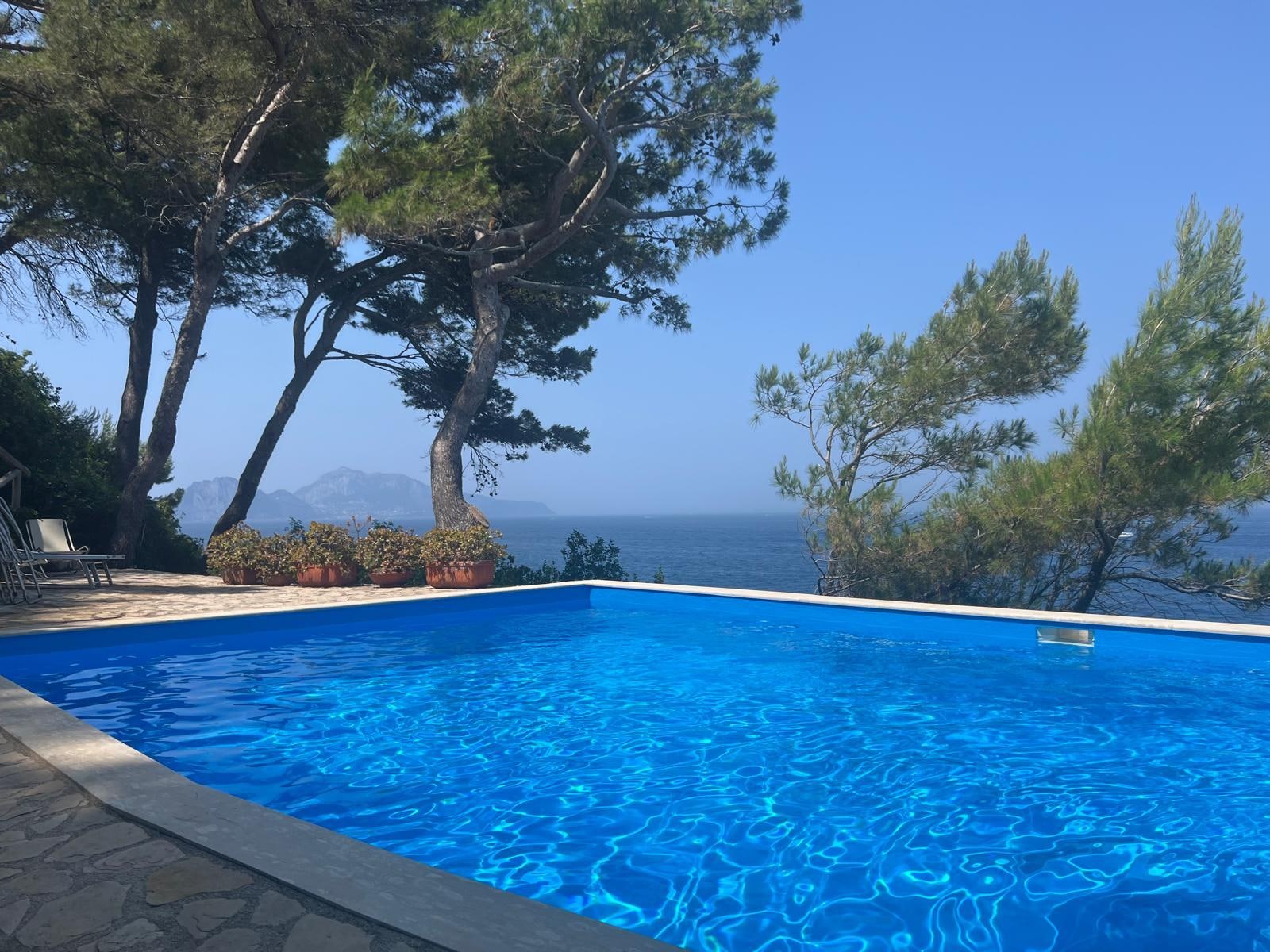The pool looking toward Capri.