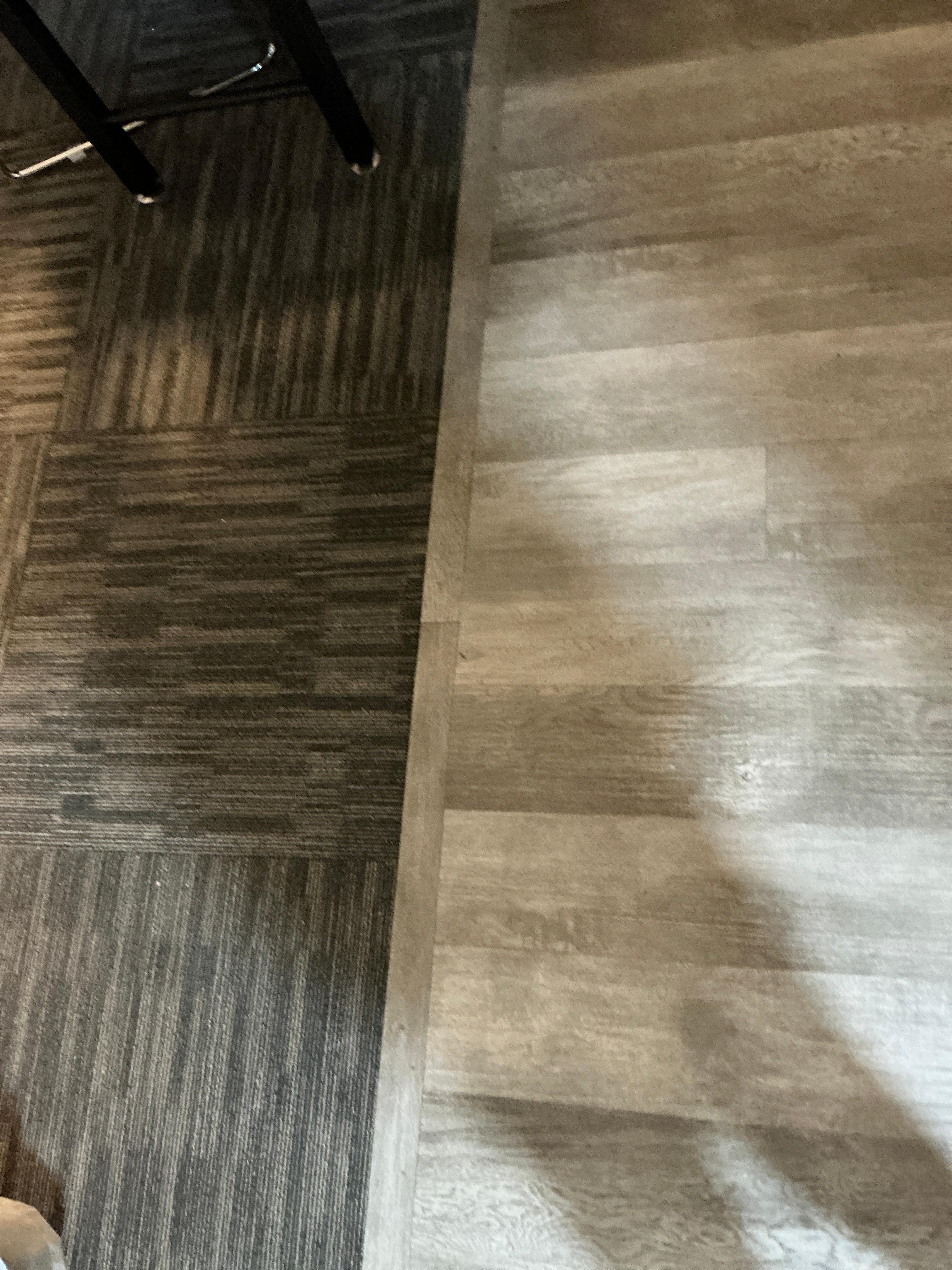 The line that divides the kitchen from the bedroom or living space area