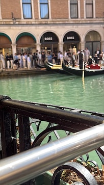 On the small balcony