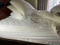 Sunken area of mattress and stains