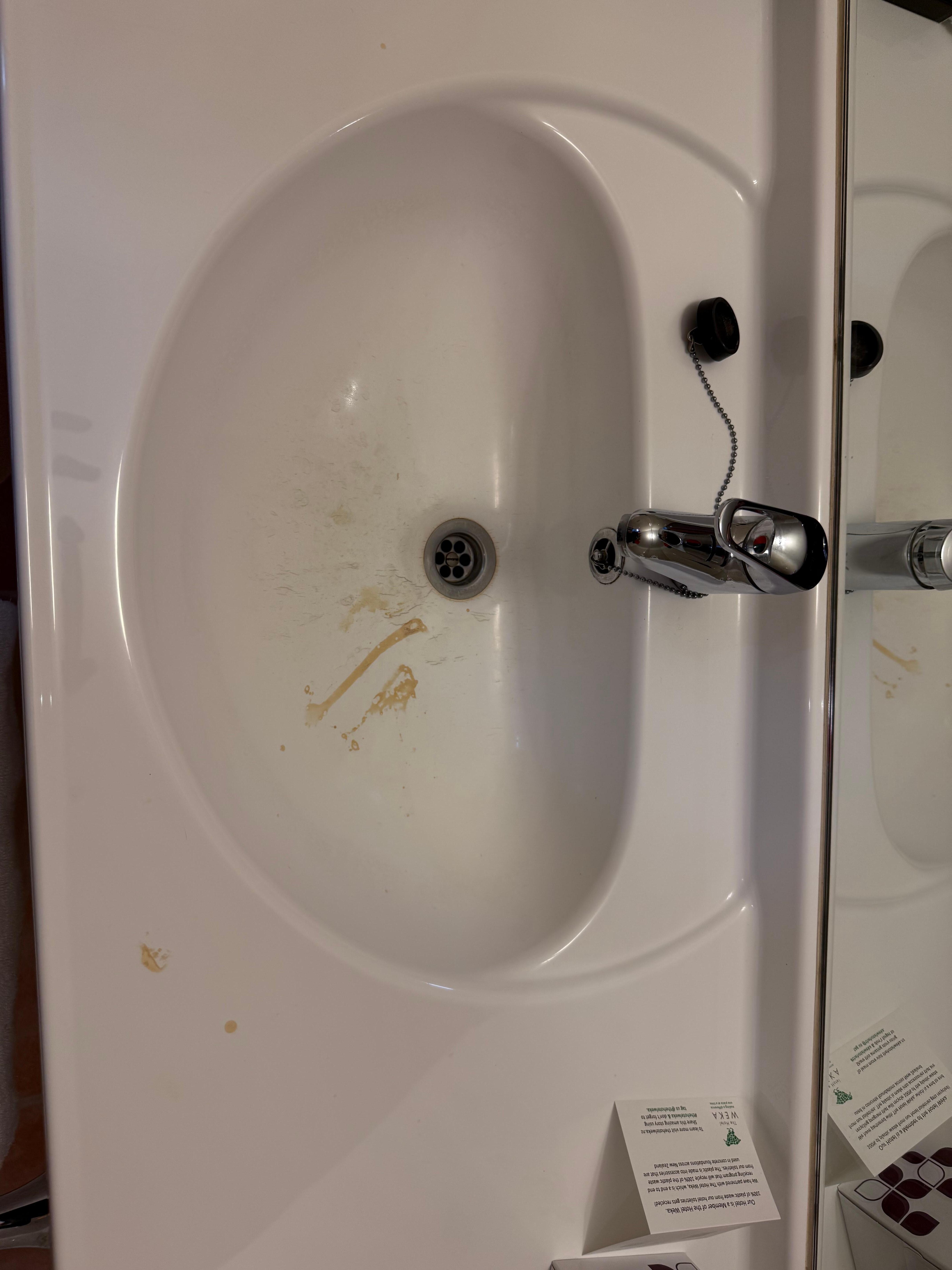 Marks around sink in first room. 