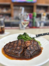Delicious meal at the bar