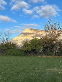 This is the morning view looking just out the door.