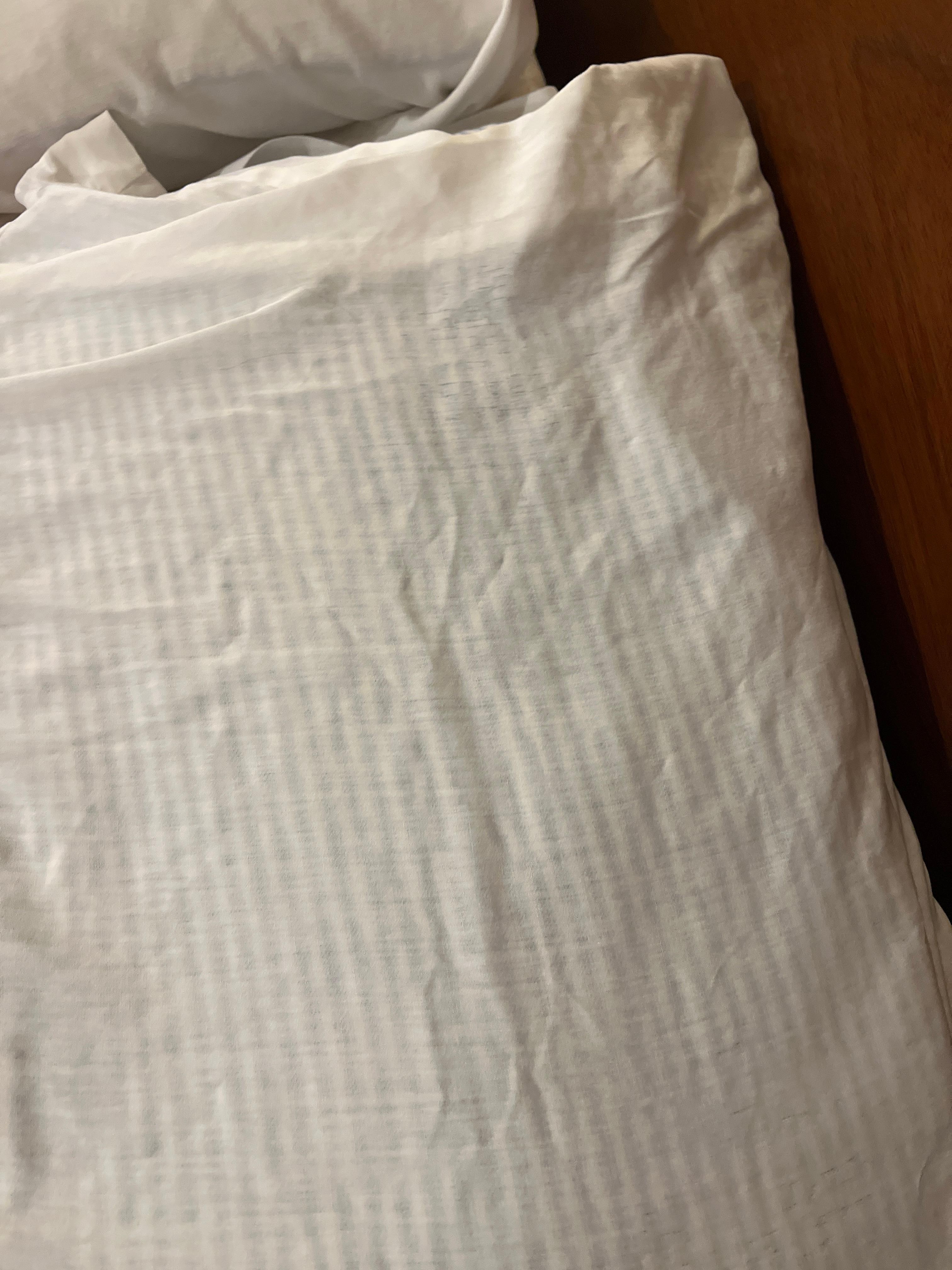 Wrinkly pillowcases  like if somebody slept on top.