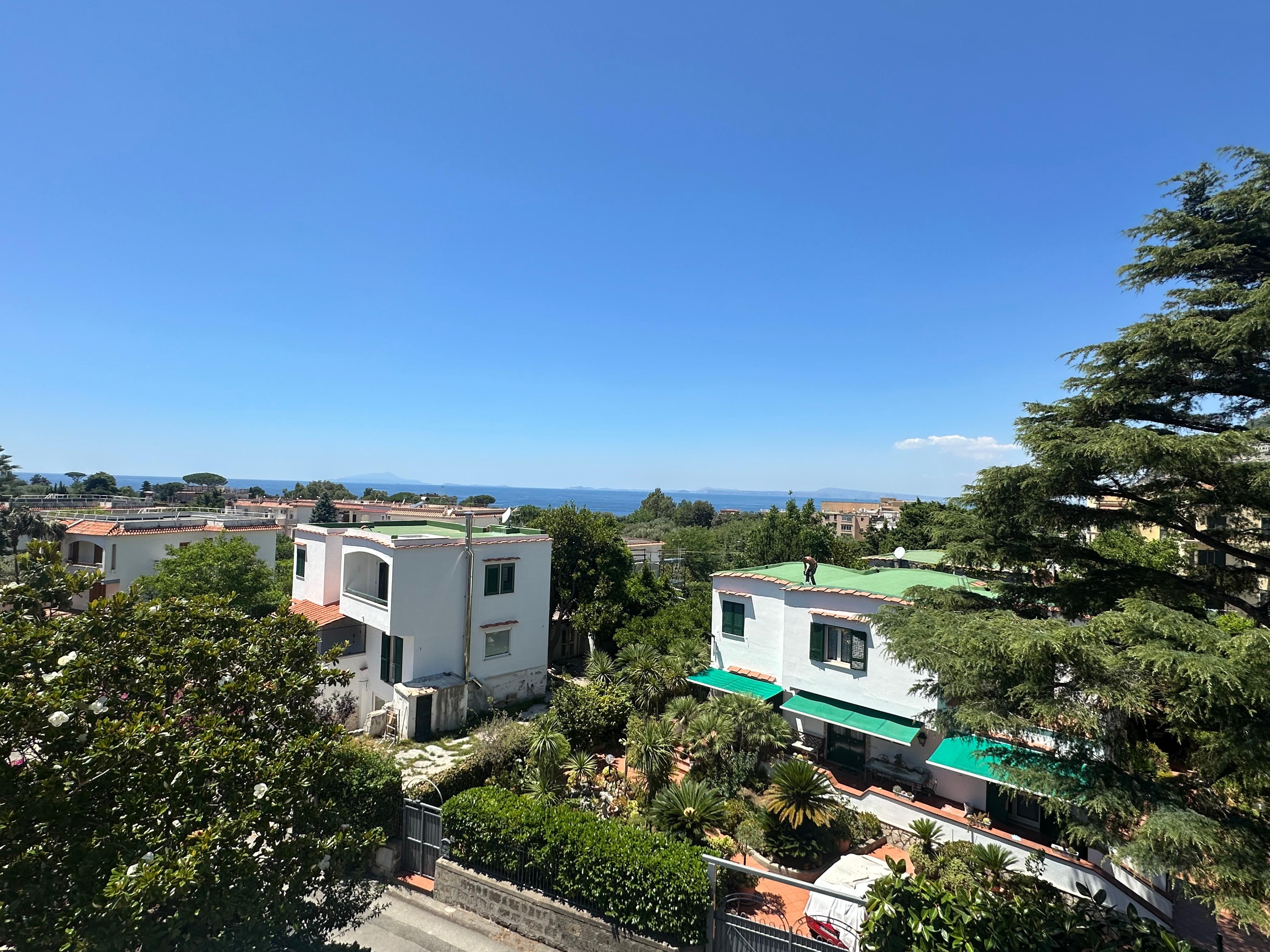 Blick von der Dachterrasse zum Meer