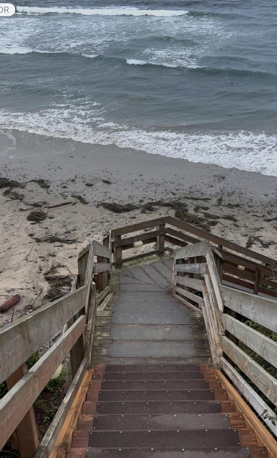 The steps down to the beach.