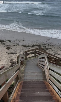 The steps down to the beach.