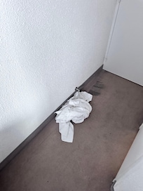 Dirty towels left on the floor for me to find