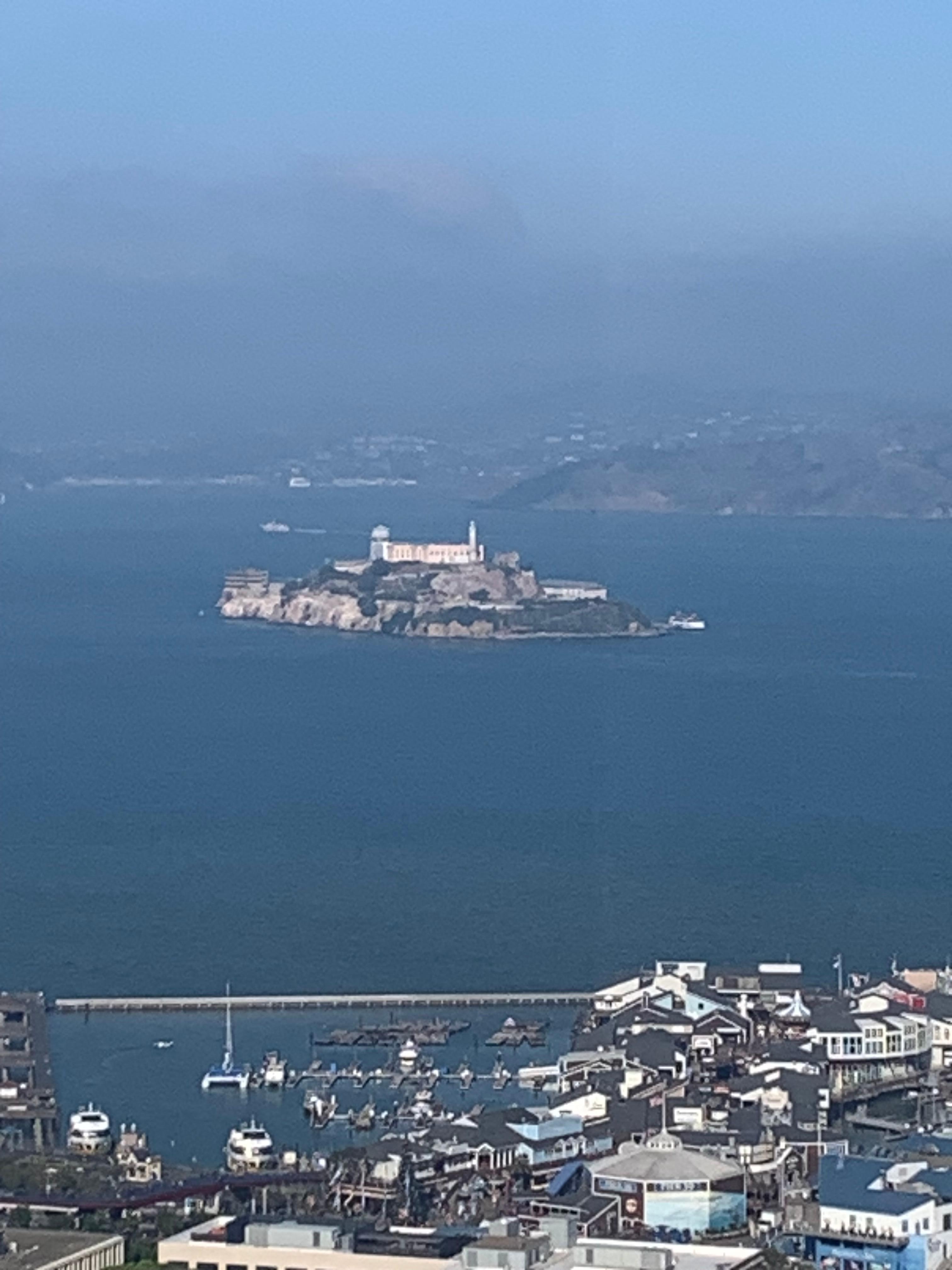 Alcatraz from top of Coit Tower