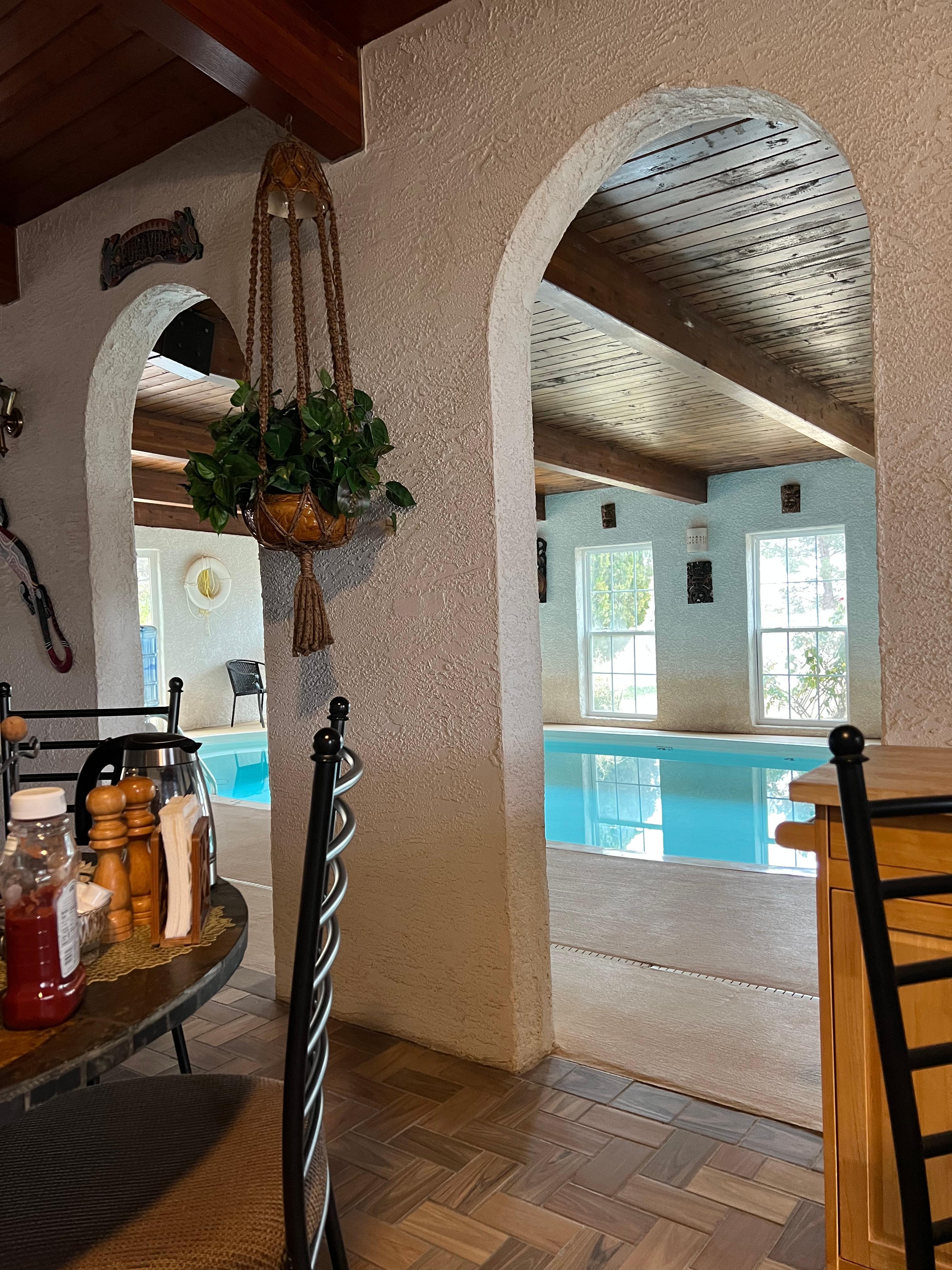 Dining area by the pool 