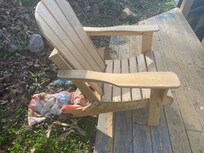 Filthy chairs, also not as pictured, with trash piled behind them