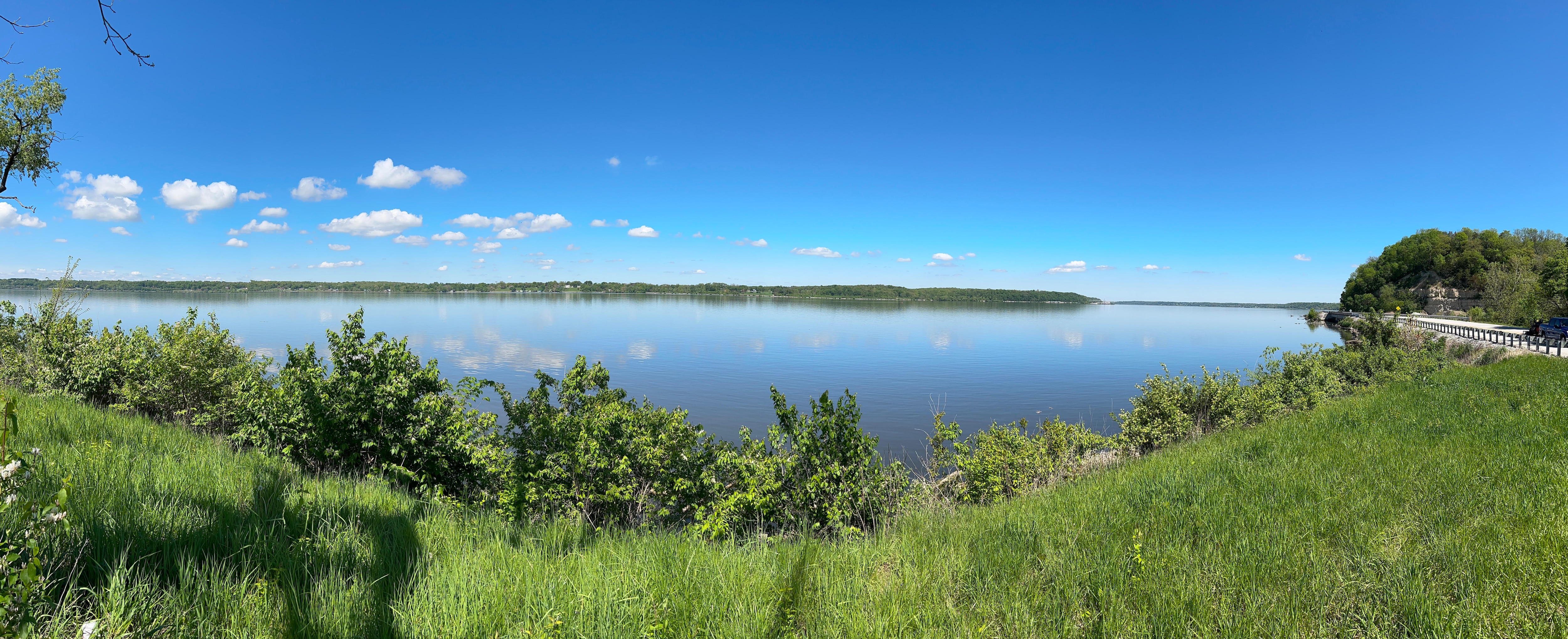 This is a Pano shot from the road driving up to Nauvoo