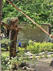 The little cement room is the supposed "front desk"