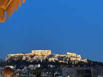 The Acropolis at night as seen from my balcony.