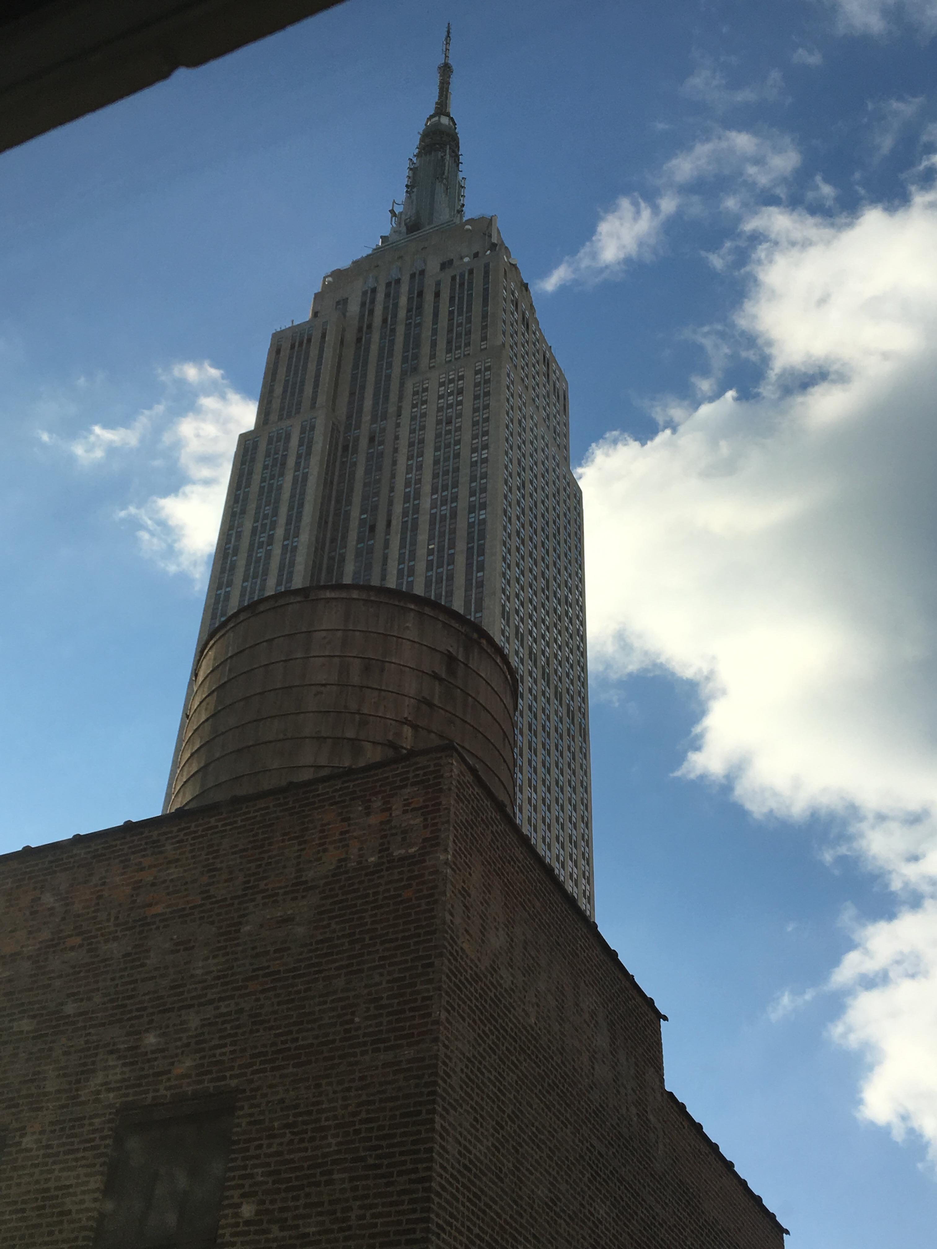 View of Empire State Building at night - from our window!