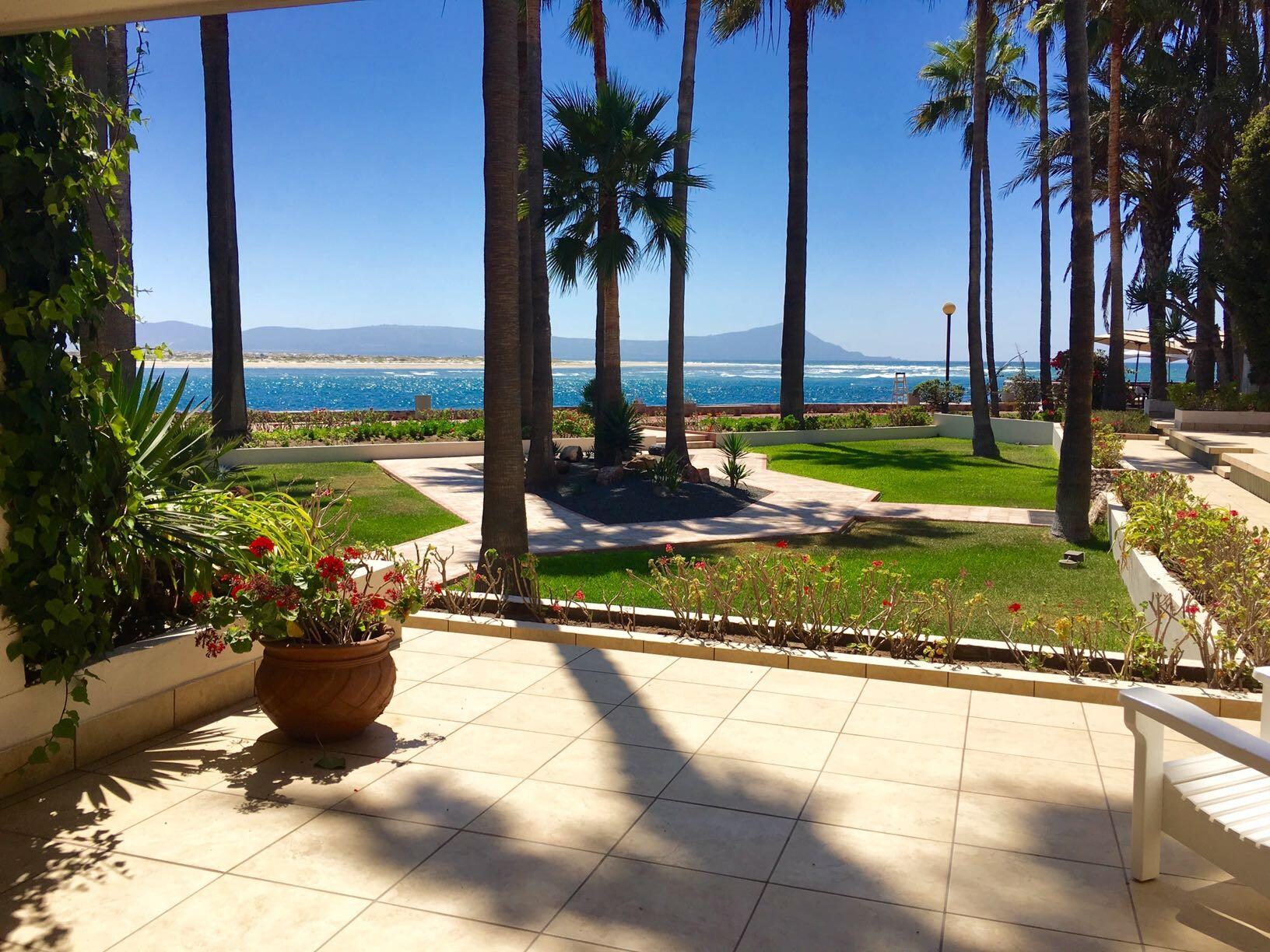 The walkway outside our room