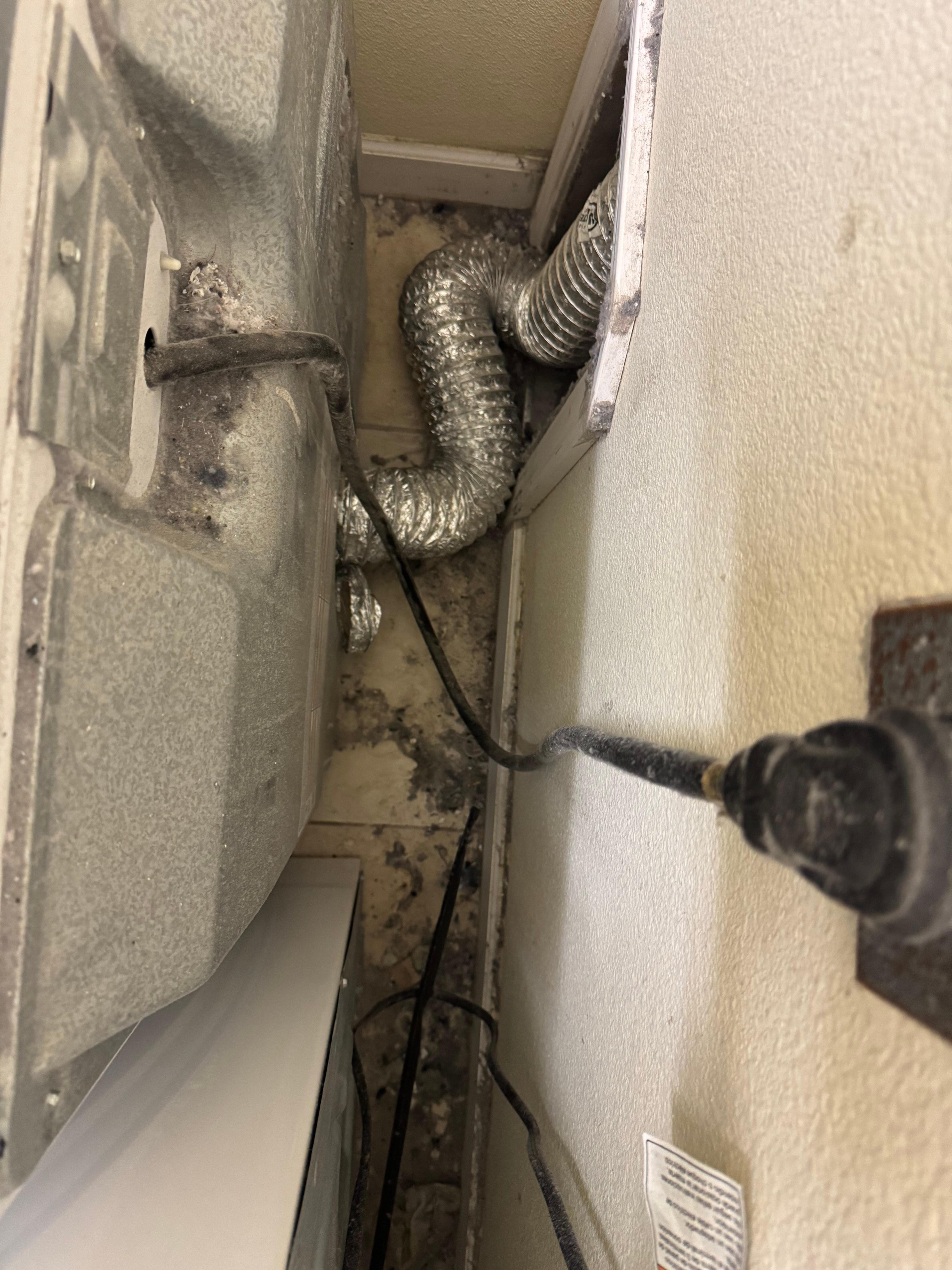 Dust behind dryer which went all over the main floor of the house.