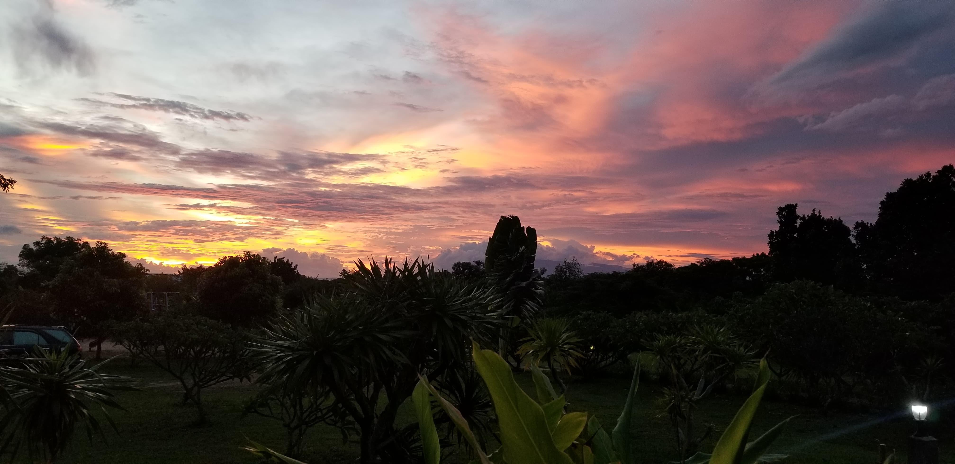 This was sunset looking out from the porch on #4. 