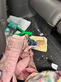 All bags were emptied with kids toys