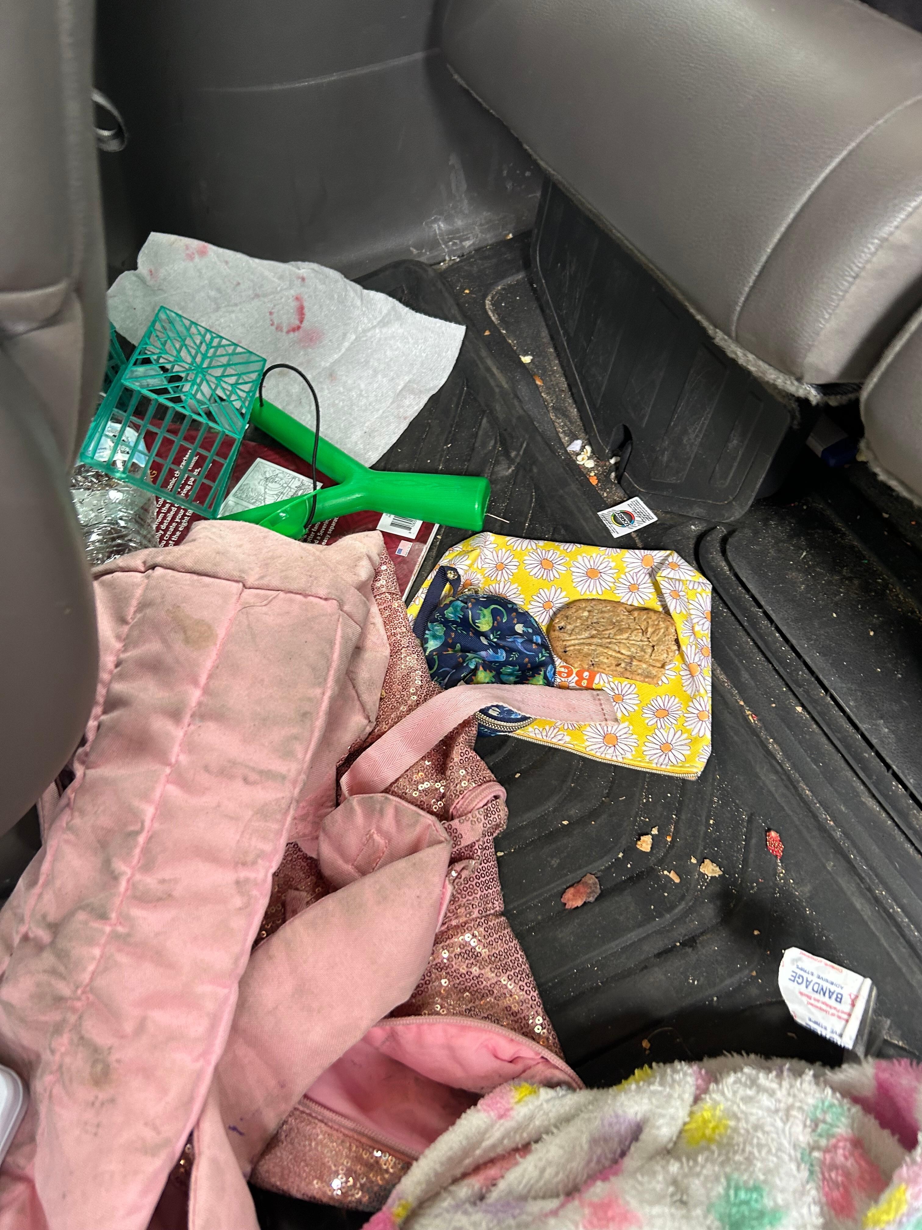 All bags were emptied with kids toys