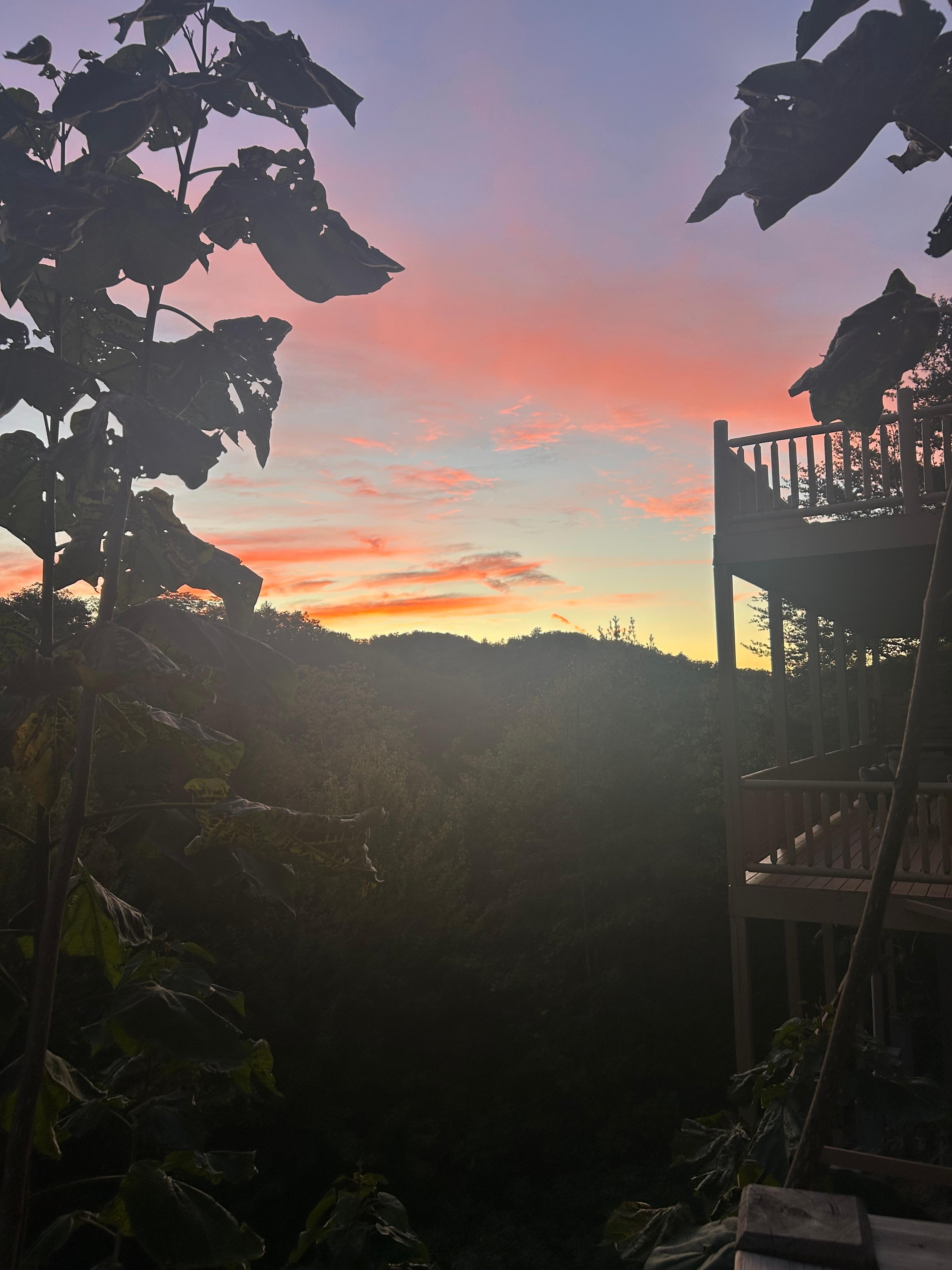 Sunset view from deck