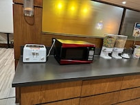 There was no bread to make toast. There were no muffins there was no pancake syrup or mix nothing.