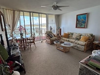 wonderful view and comfy couch Also has a fan as Kauai is humid