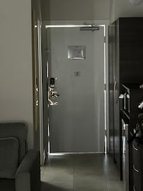 You can see outside all around the main door