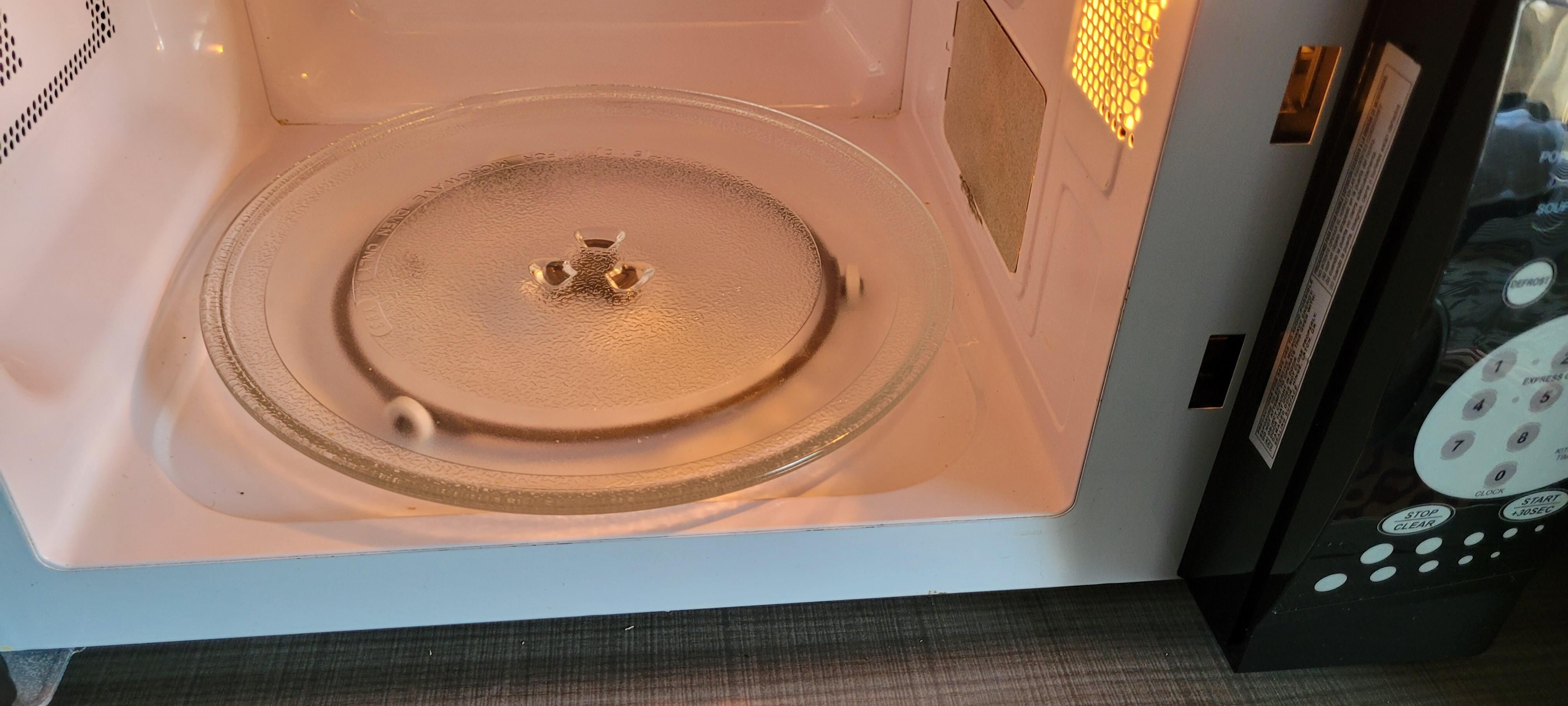 Good particles and chipped plate.