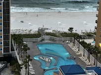Pool area across skywalk