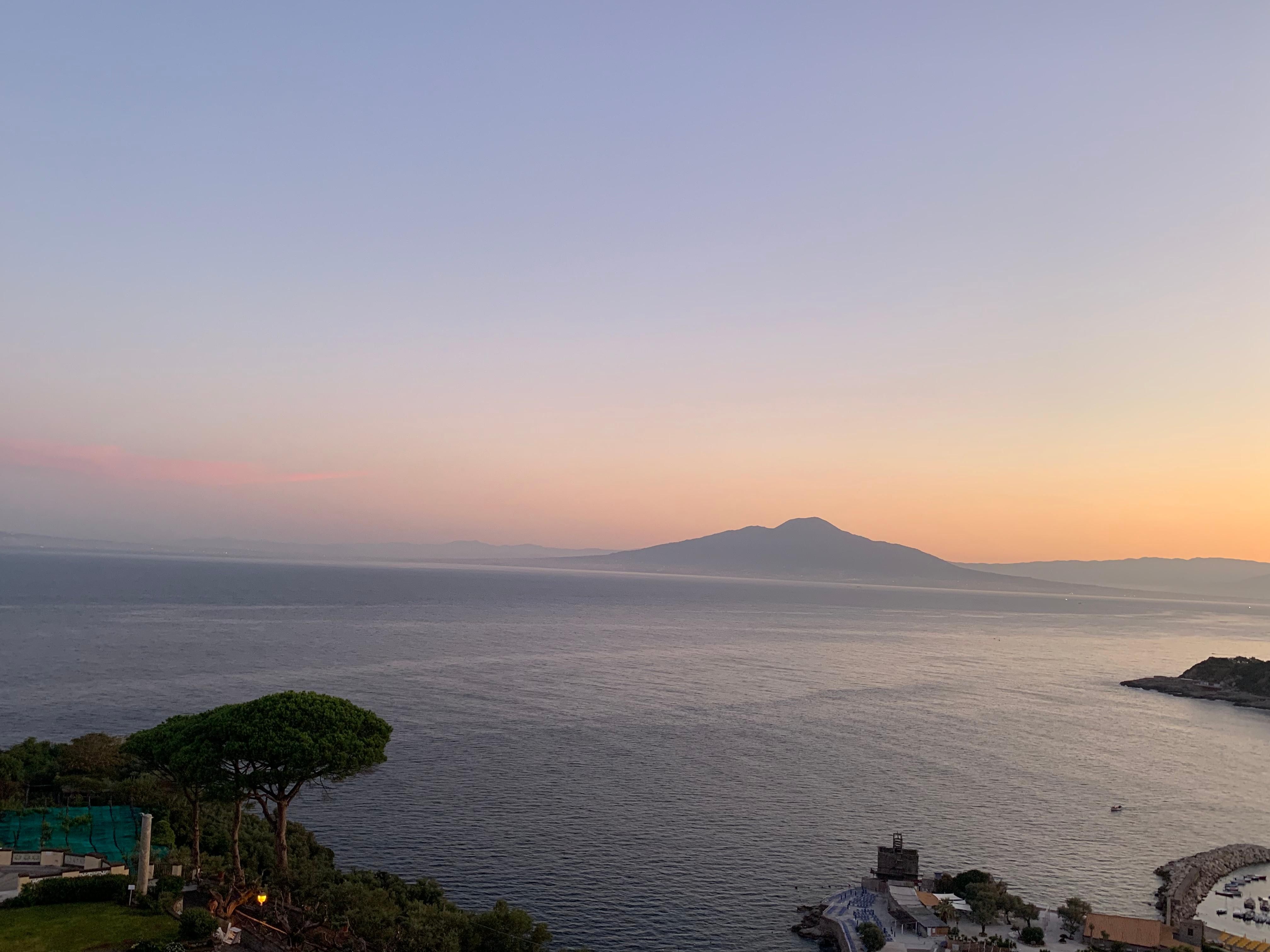 Sunrise with Vesuvio  volcano. 