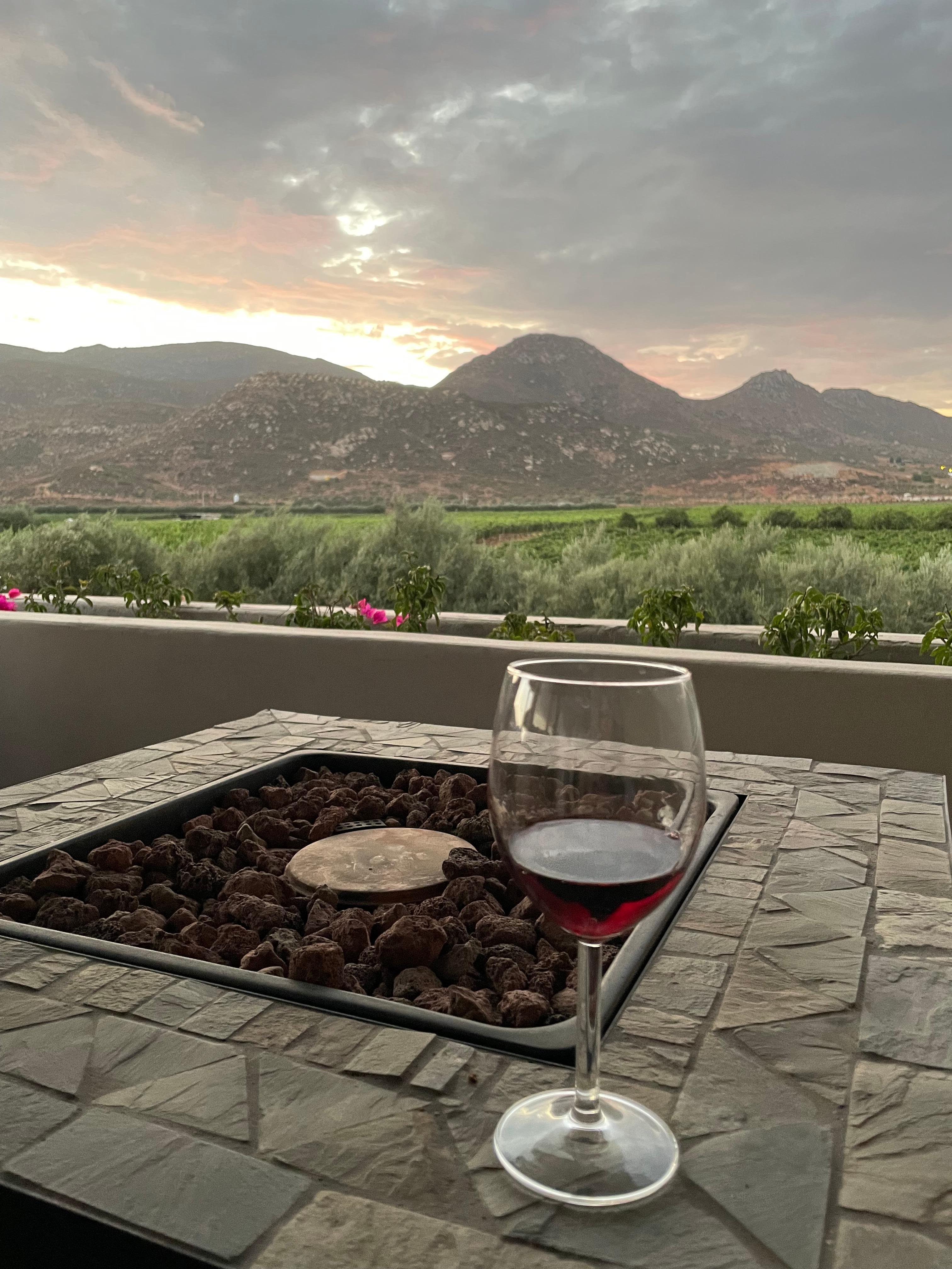 Patio view at sunset.