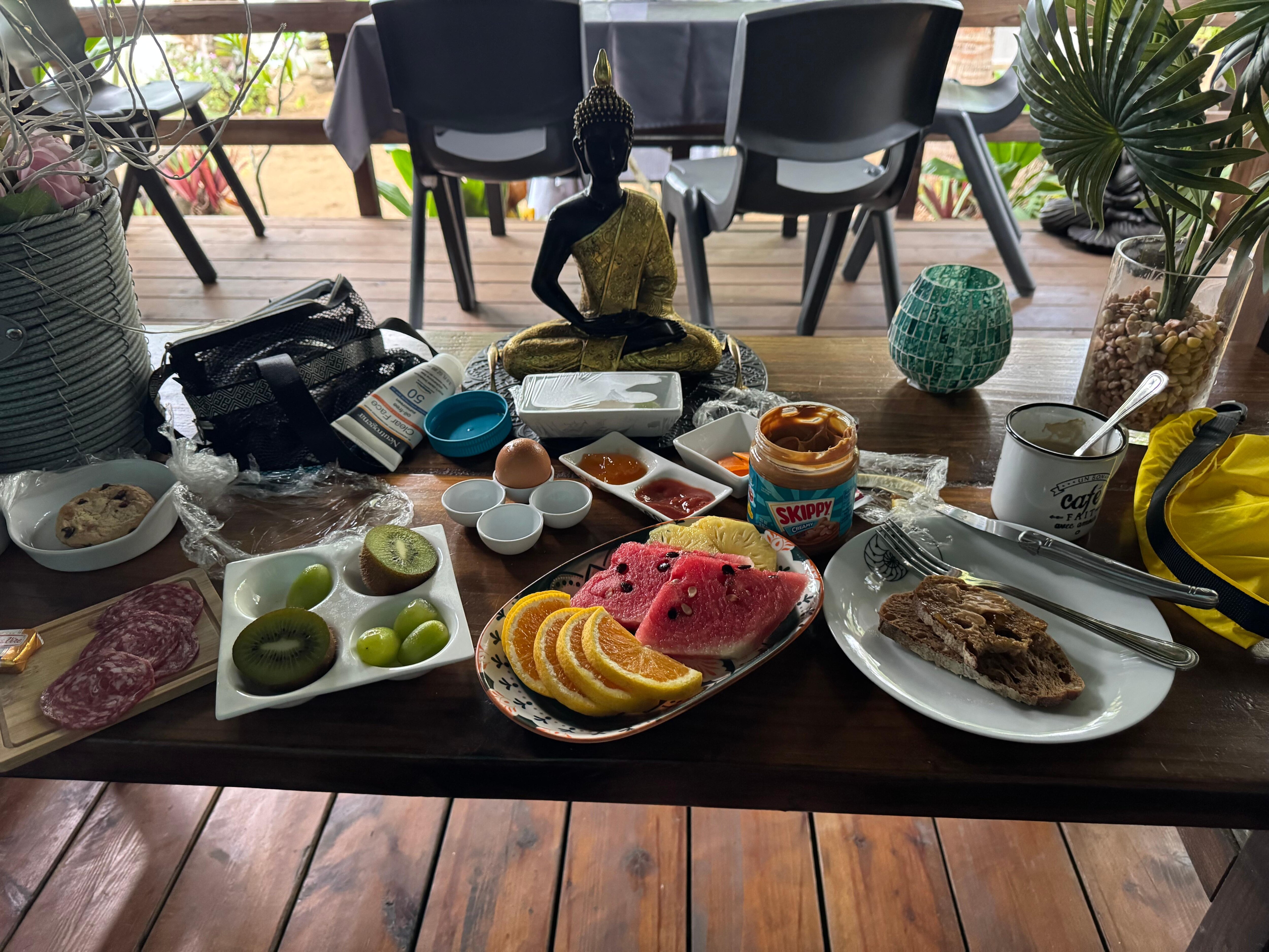 Breakfast on our private porch