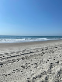 Sitting in the warm sun on the beach and enjoying our day