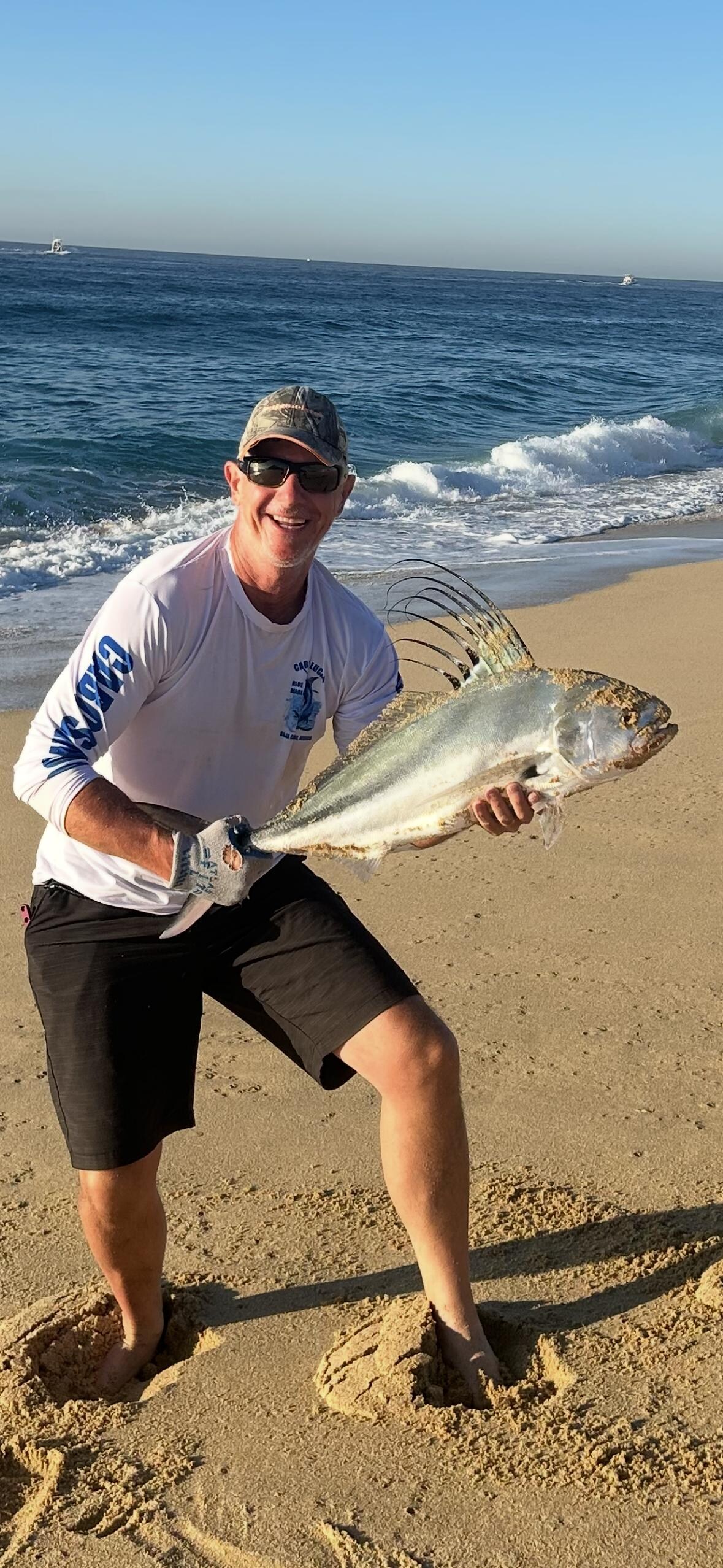 Rooster fish caught of the beach at Terrasol