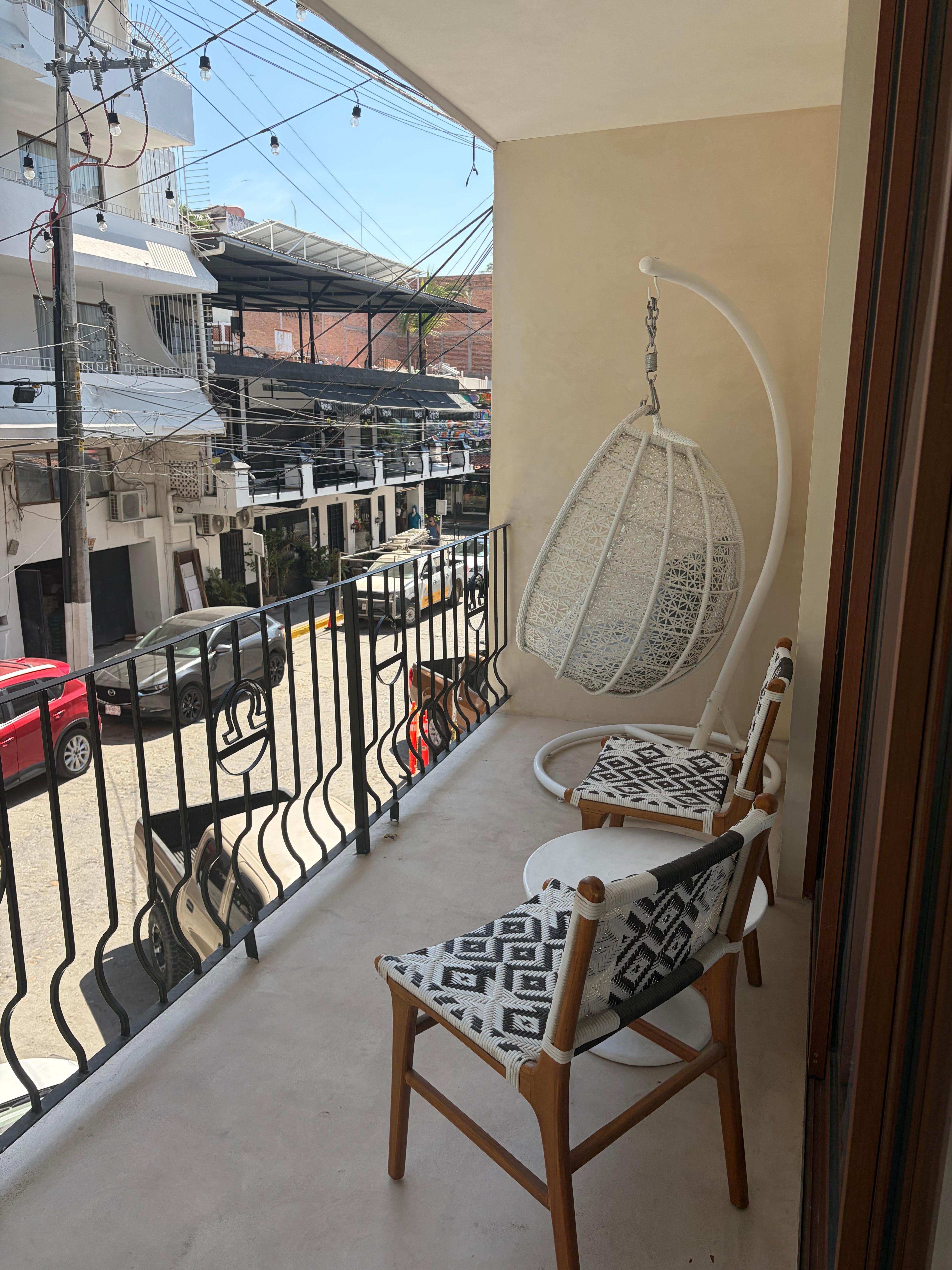 Balcony views. One block from ocean! 