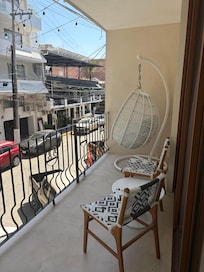 Balcony views. One block from ocean!