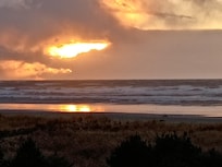 the sunset from the balcony of the Inn at the Prom.
