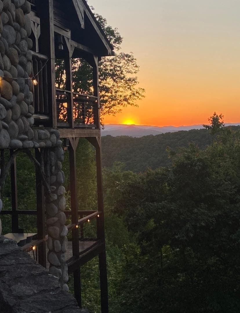 Sunset at house