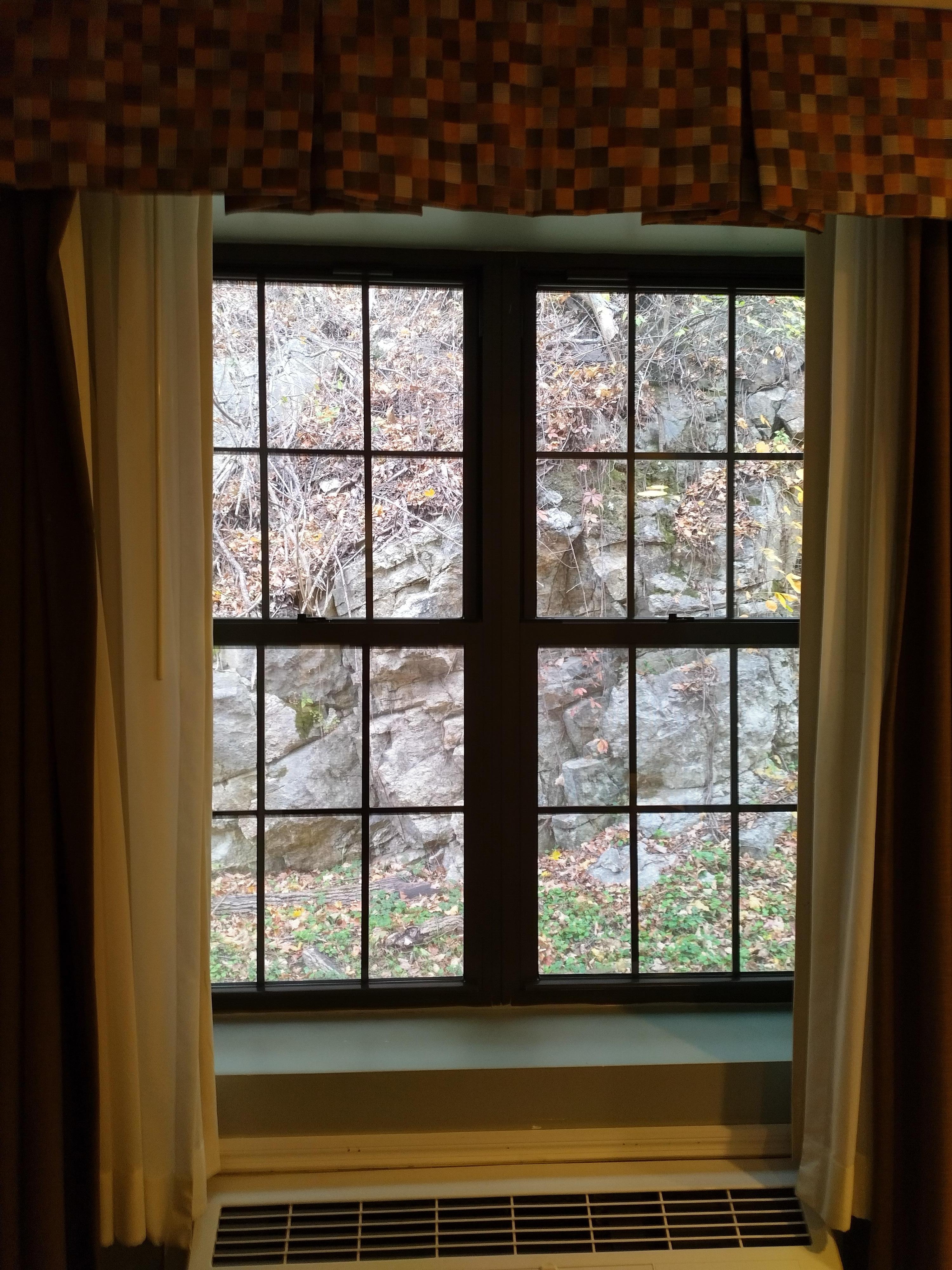 The hotel backs onto a stony cliff. We loved that!