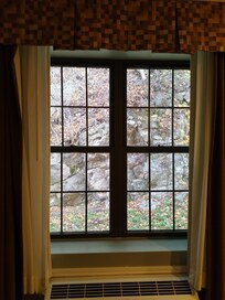 The hotel backs onto a stony cliff. We loved that!