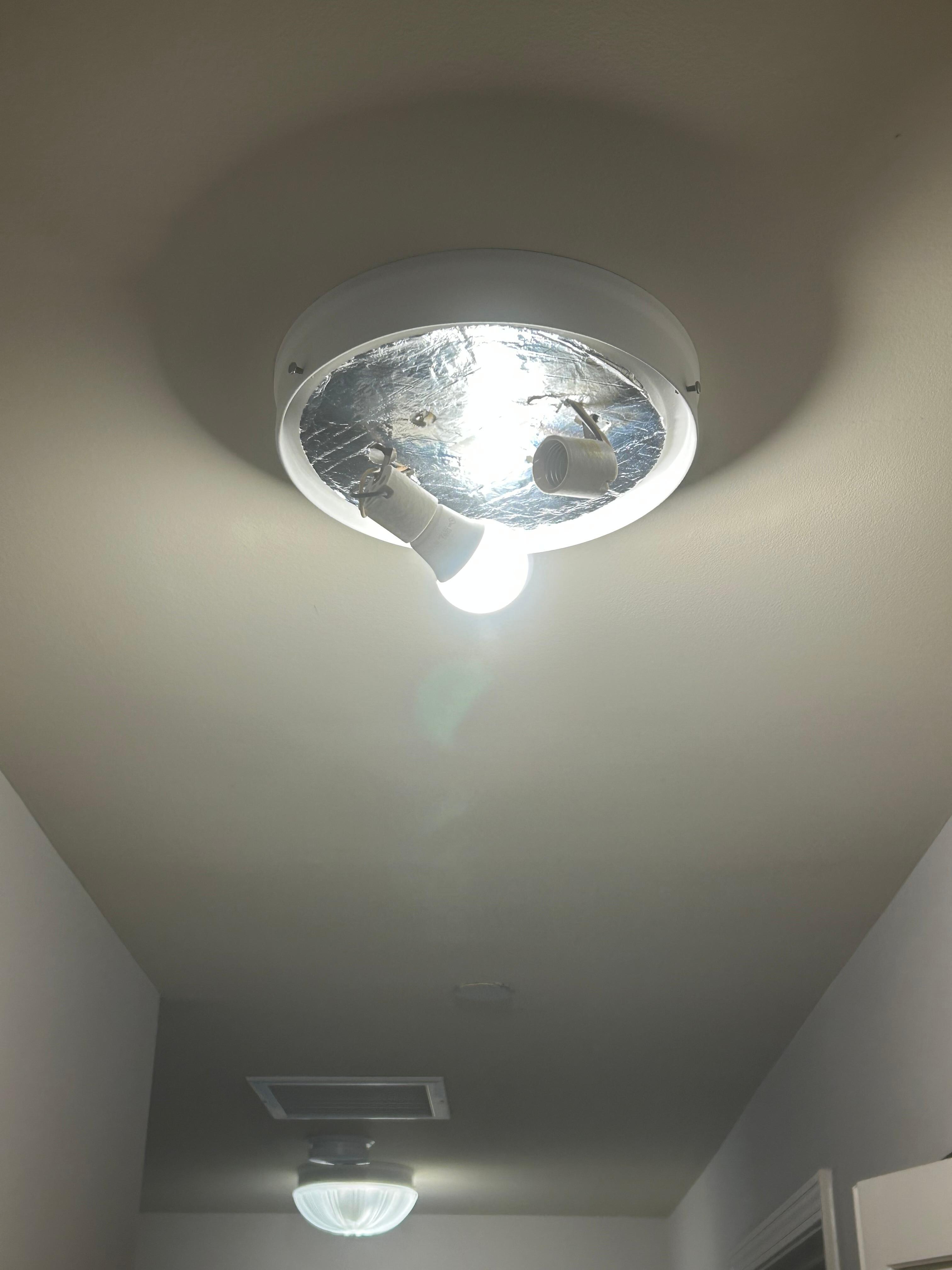 No cover on hall light fixture