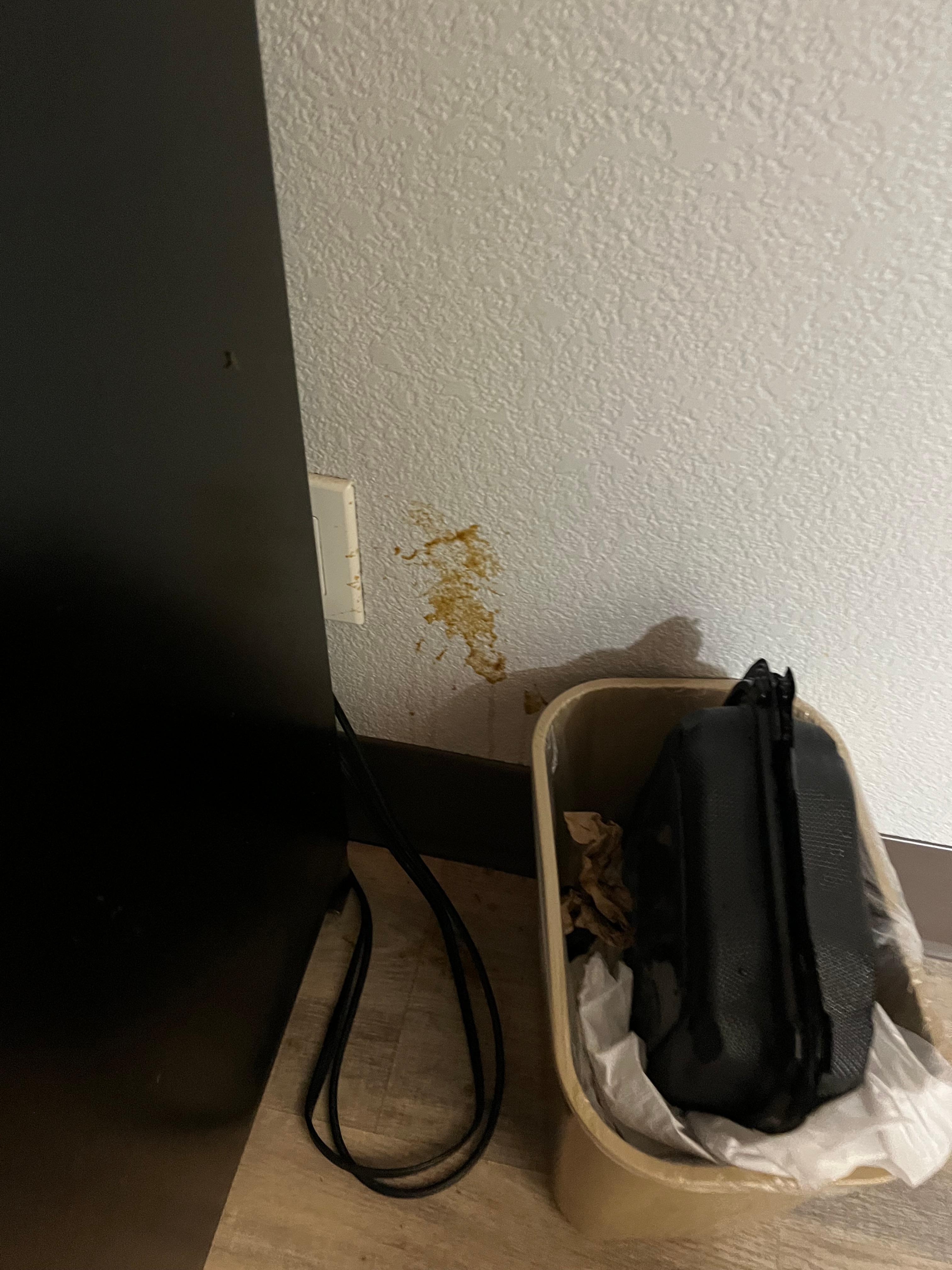 Food stains on wall 