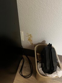 Food stains on wall