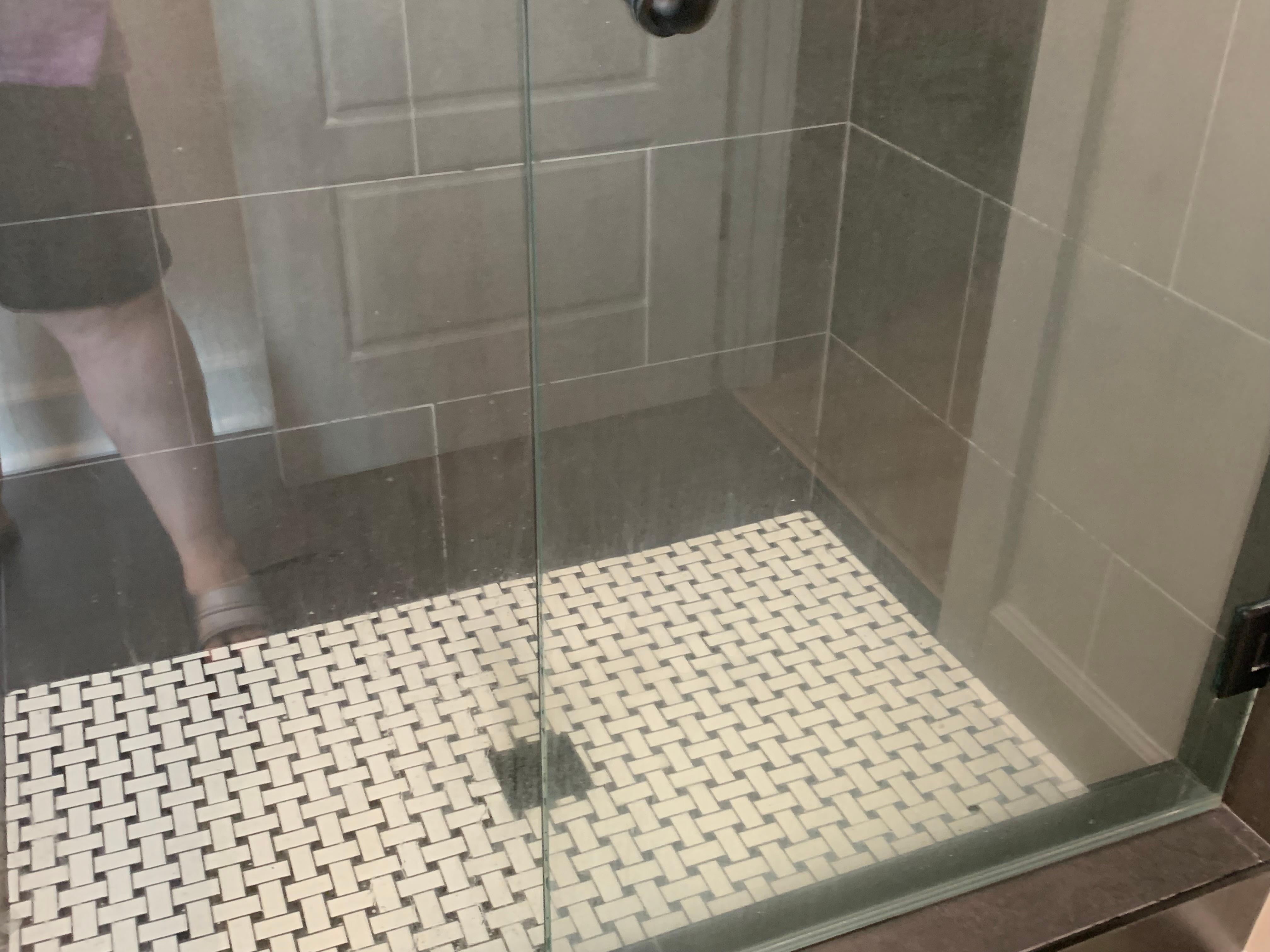 shower scum build-up and hair