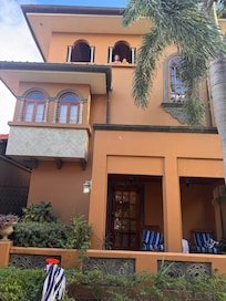 A view from the front entrance to our villa